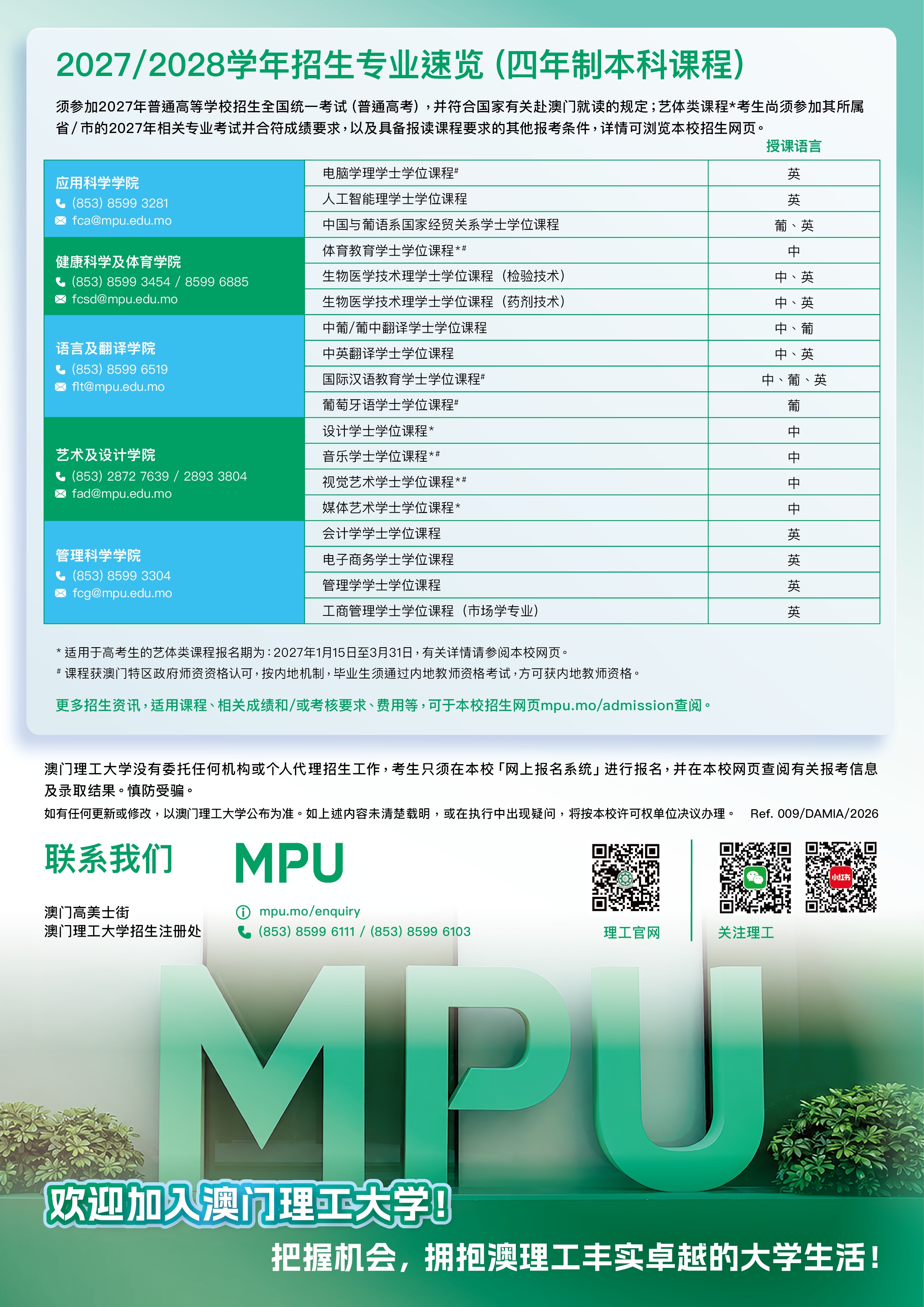 招生专业及联系方式